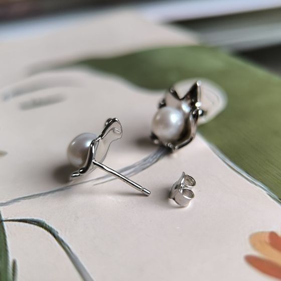 Серебряные серьги с жемчугом