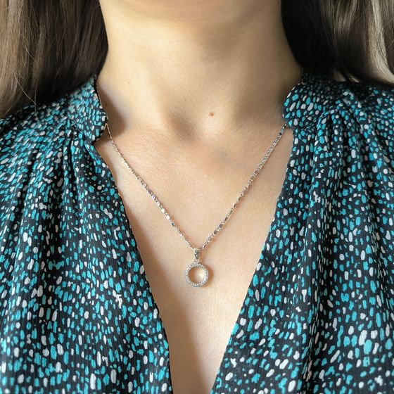 Серебряная подвеска с фианитами