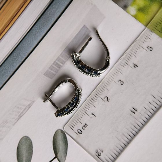 Срібні сережки із сапфіром nano 1.12ct
