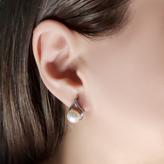 Срібні сережки з перлами 4.75ct