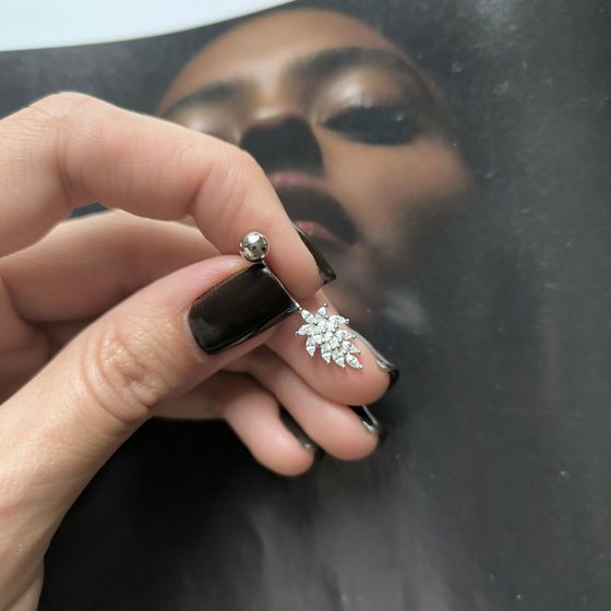 Серебряный пирсинг с фианитами