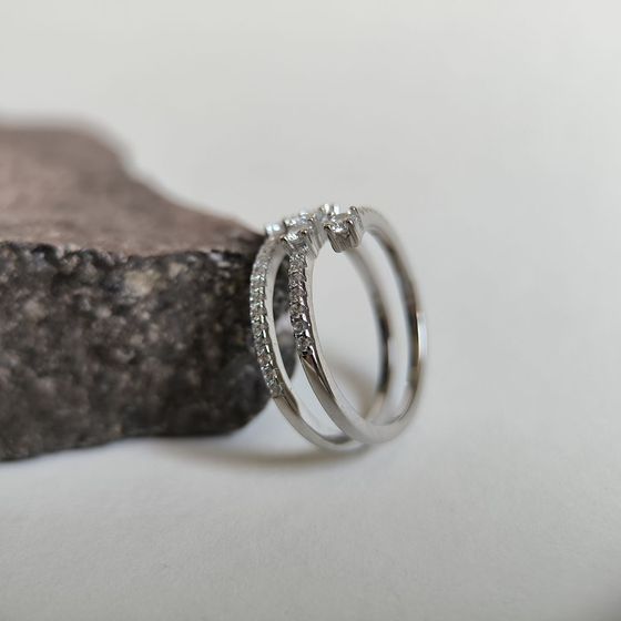 Silver Ring with Fianites