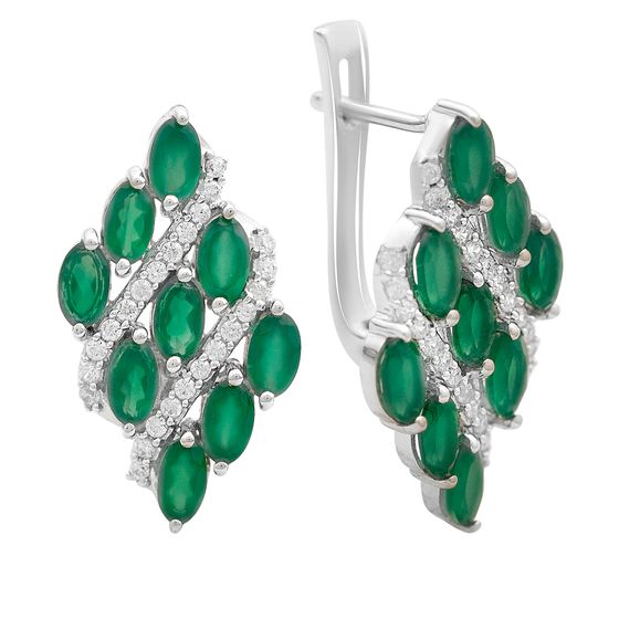 Серебряные серьги с агатом 4.491ct