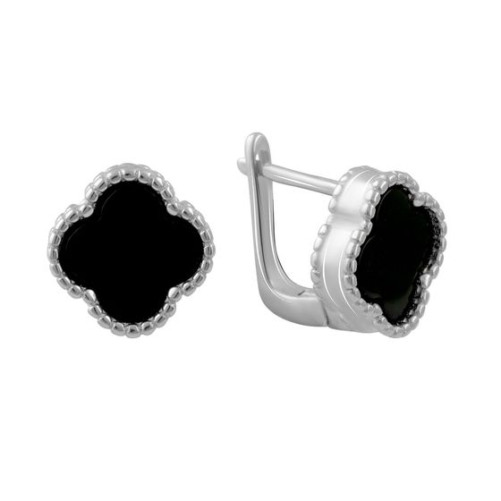 Silver earrings with onyx