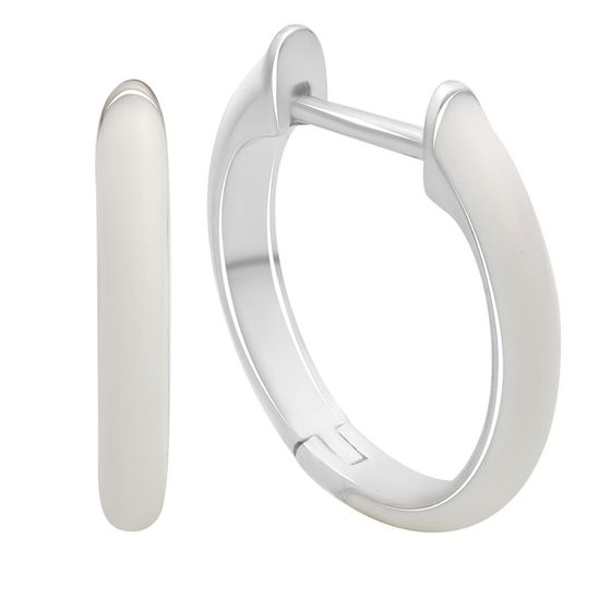 Срібні сережки з фіанітами, емаллю