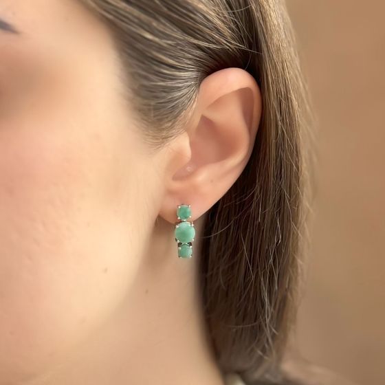 Серебряные серьги с изумрудом 4.557ct