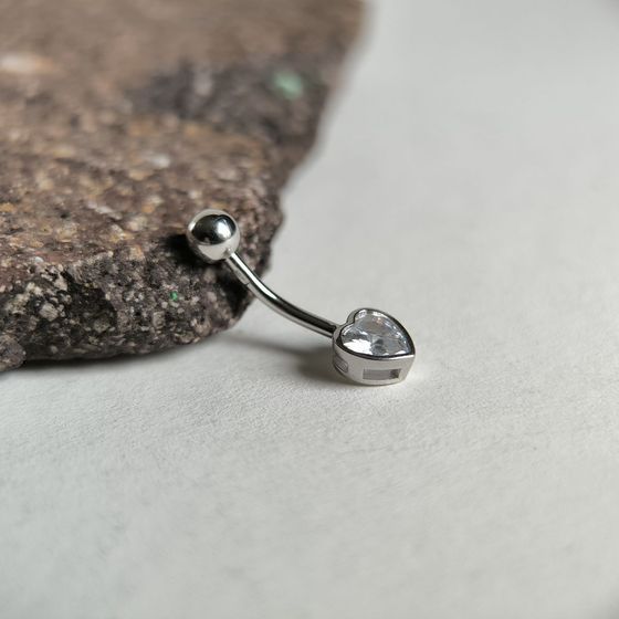 Серебряный пирсинг с фианитами