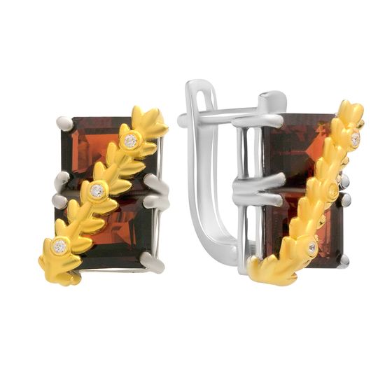 Серебряные серьги с гранатом 8.27ct