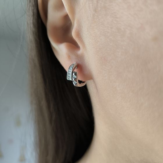 Silver Earrings with Fianites