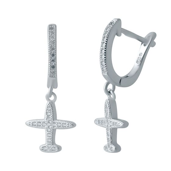 Silver Earrings with Fianites