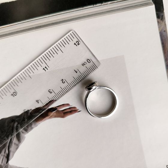Silver ring with onyx