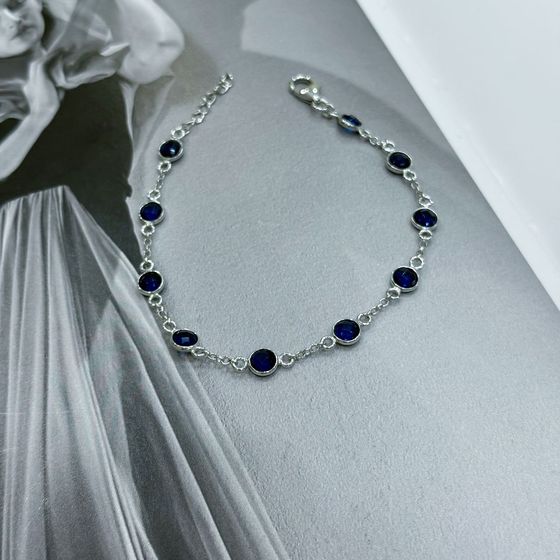 Серебряный браслет с сапфиром nano 4.45ct