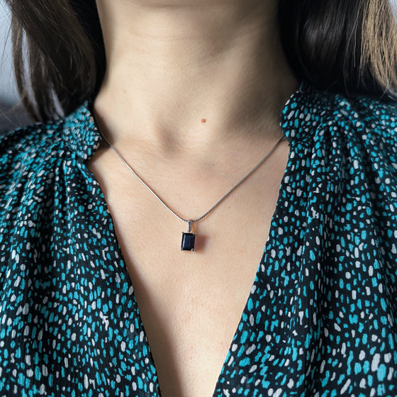 Срібна підвіска з сапфіром nano 1.26ct