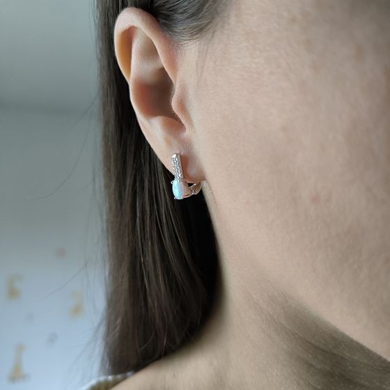 Серебряные серьги с опалом 0.883ct