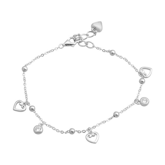 Silver bracelet with phianites