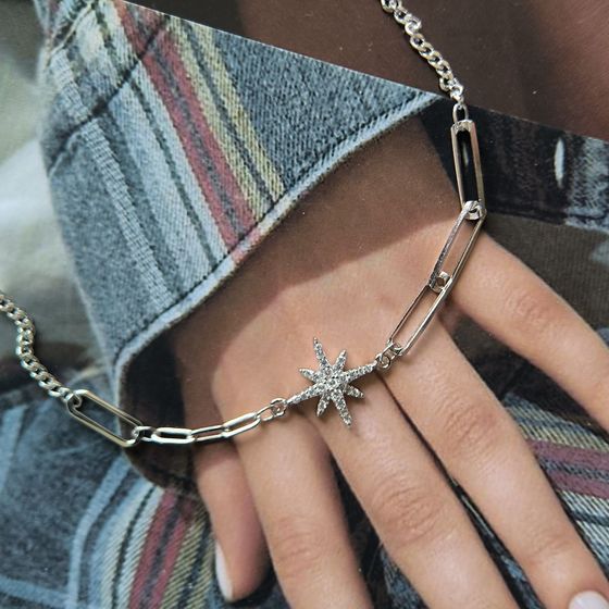 Серебряный браслет с фианитами