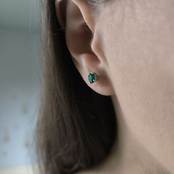 Серебряные серьги с агатом 0.88ct