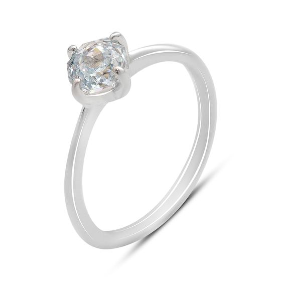 Silver ring with cubic zirconia