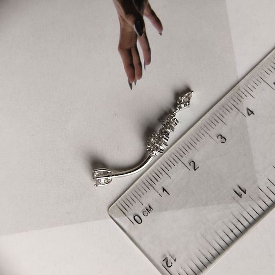 Серебряный пирсинг с фианитами