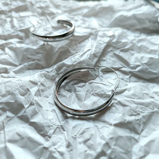 Silver earrings without stones