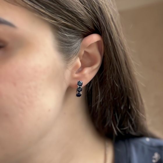 Серебряные серьги с сапфиром 3.933ct