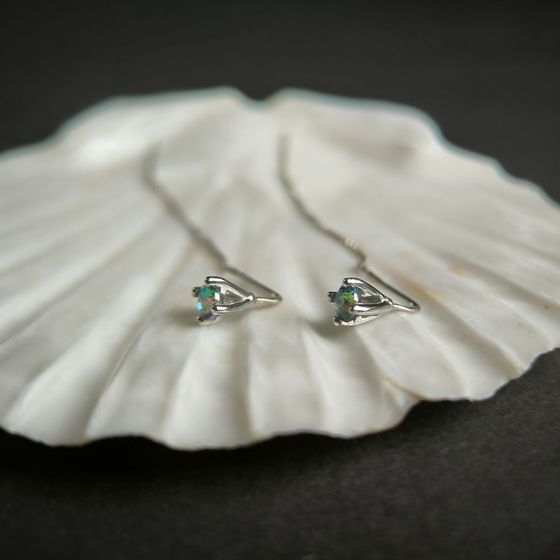 Silver Earrings with Mystic Topaz (0.49 ct)