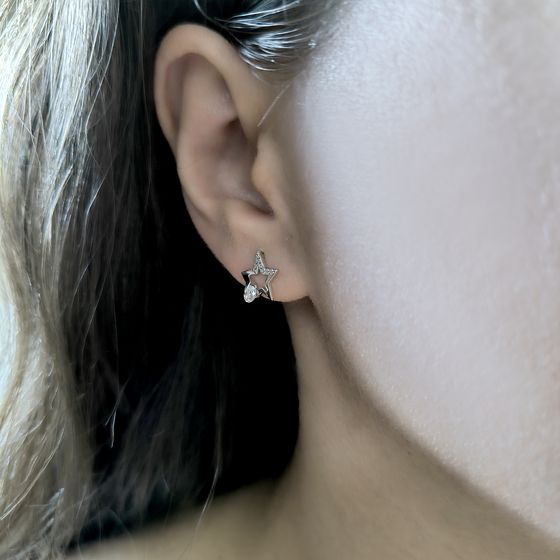 Silver Earrings with Fianites