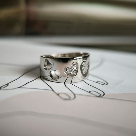 Silver Ring with Fianites
