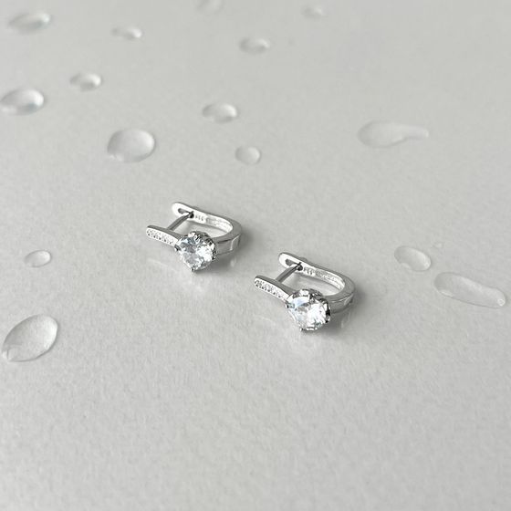 Silver Earrings with Fianites