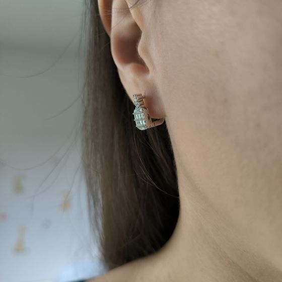 Silver Earrings with Fianites