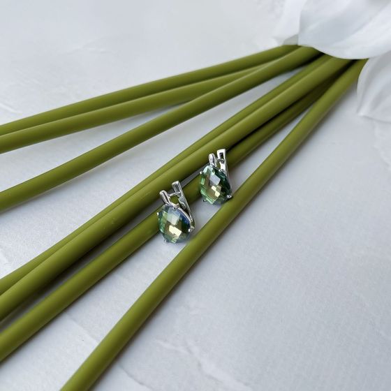 Серебряные серьги с мистик топазом 5.8ct