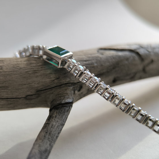 Серебряный браслет с агатом 9.408ct