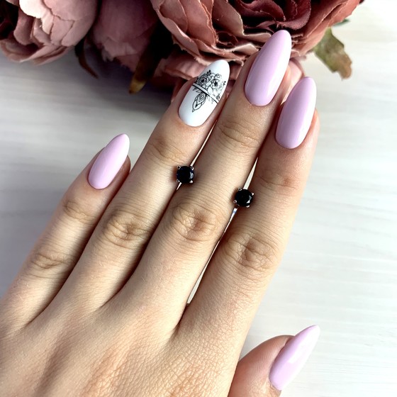 Серебряные серьги с сапфиром nano 0.7ct