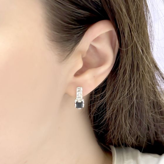 Срібні сережки з сапфіром 1.608ct