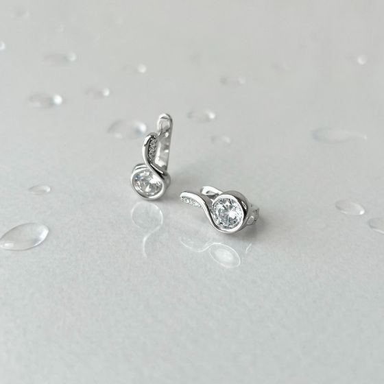 Silver Earrings with Fianites