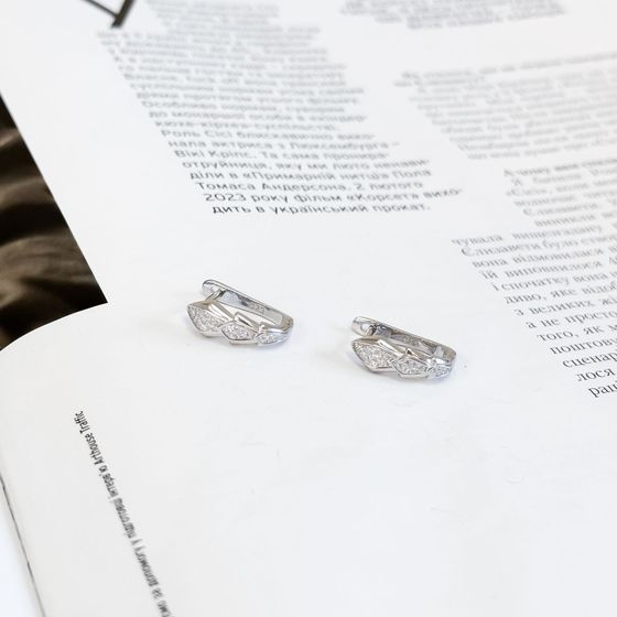 Silver Earrings with Fianites