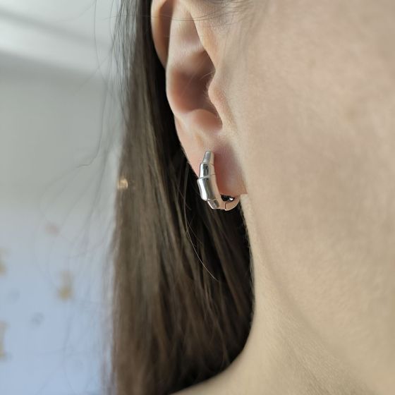 Silver earrings without stones