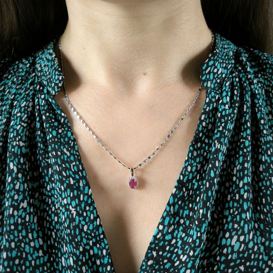 Серебряная подвеска с рубином 1.286ct