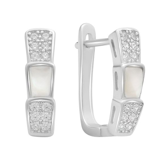 Silver earrings with mother-of-pearl