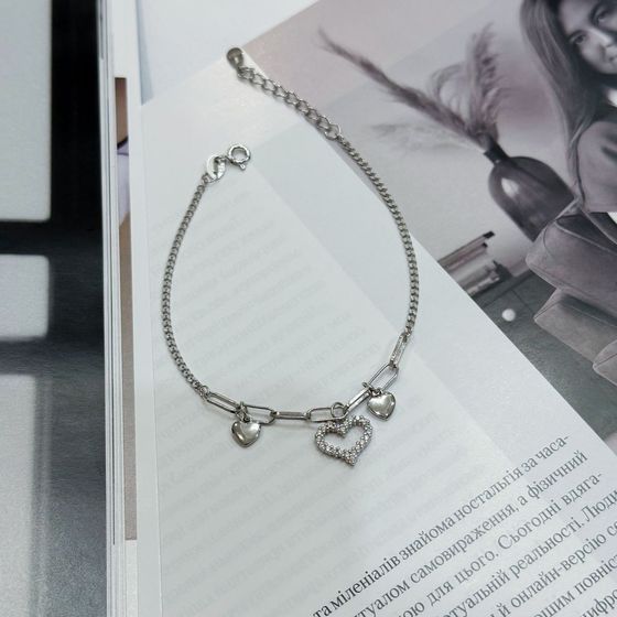 Серебряный браслет с фианитами