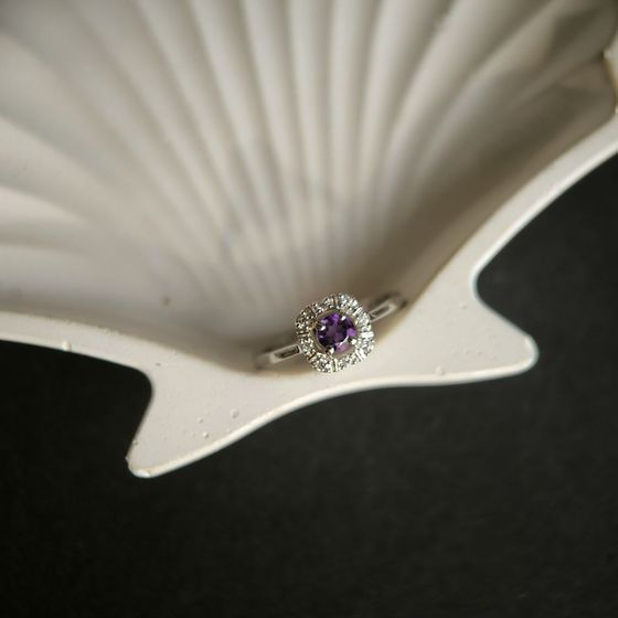 Silver ring with amethyst 0.345ct