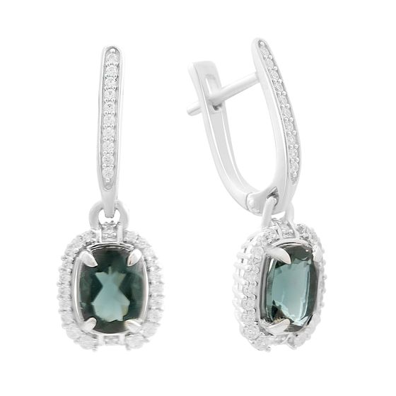 Серебряные серьги с топазом Лондон Блю 3.425ct