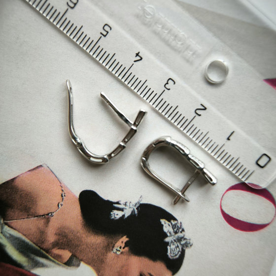 Silver earrings without stones