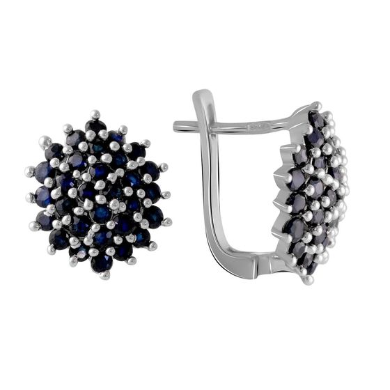 Серебряные серьги с сапфиром 2.813ct