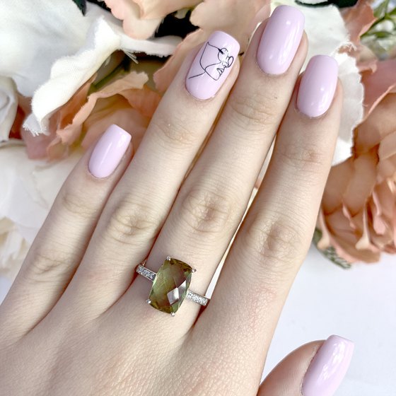 Серебряное кольцо с султанитом 3.53ct