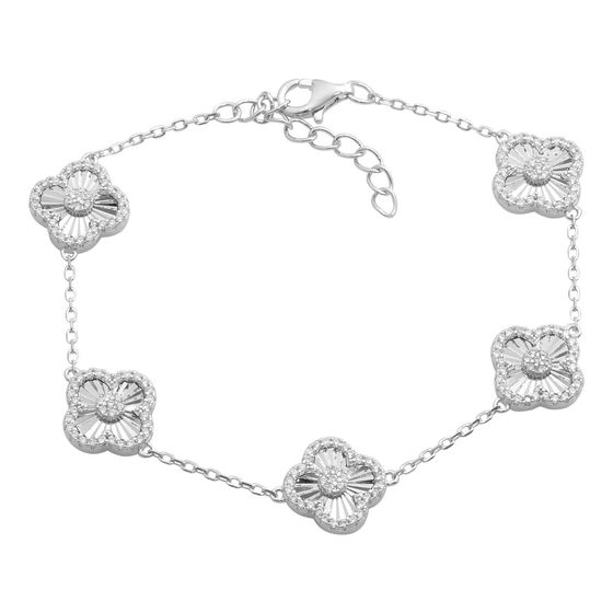 Silver bracelet with phianites