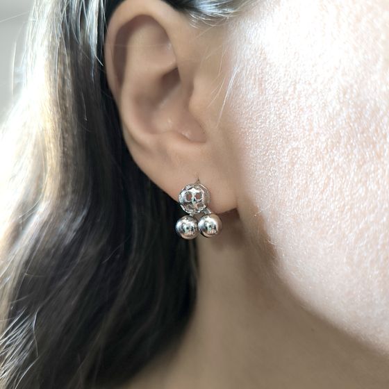 Silver earrings without stones