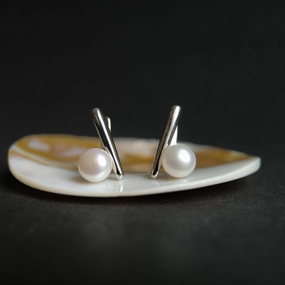 Серебряные серьги с жемчугом