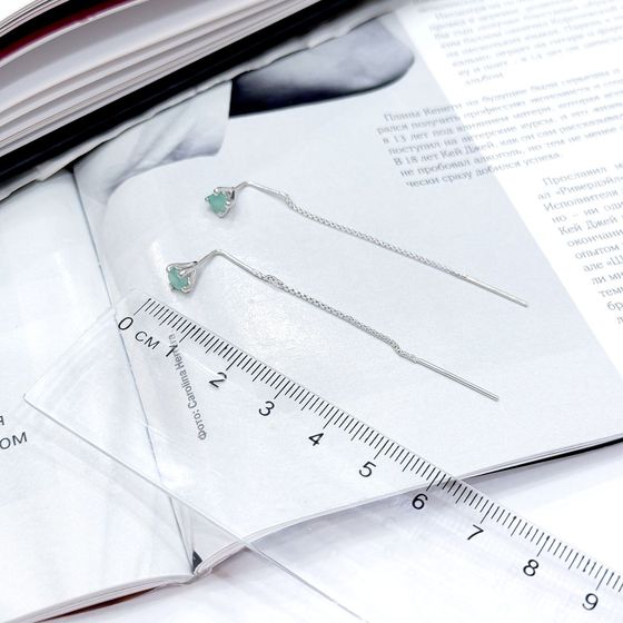 Срібні сережки зі смарагдом 0.497ct