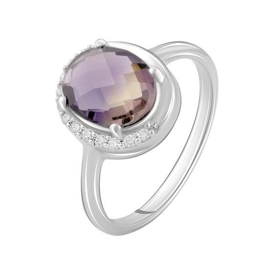 Silver ring with ametrine nano 2.215ct